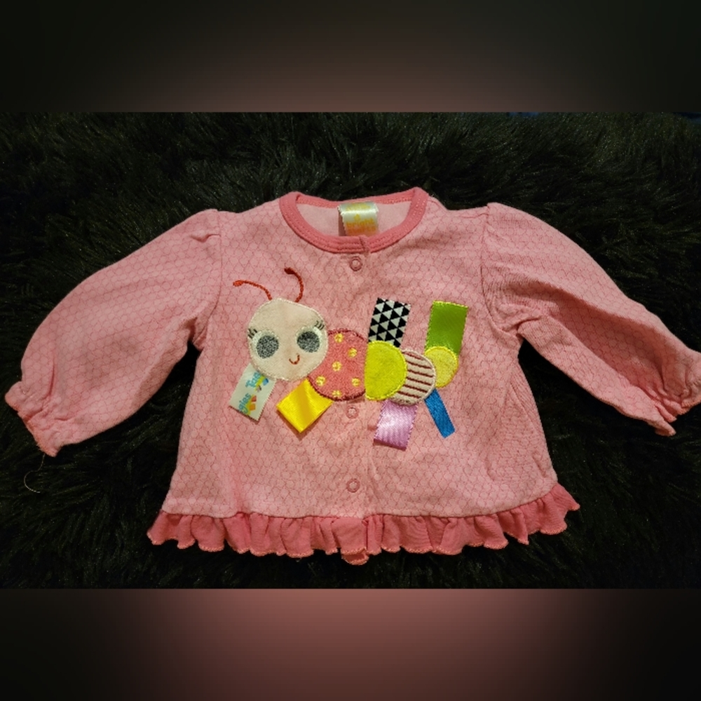 Happy Caterpillar Button-Up Cardigan, 3 month
